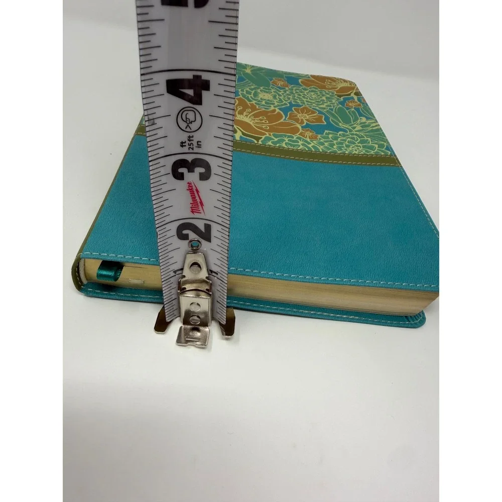 Zondervan NIV Thinline Bible Large Print Turquoise Floral Leathersoft